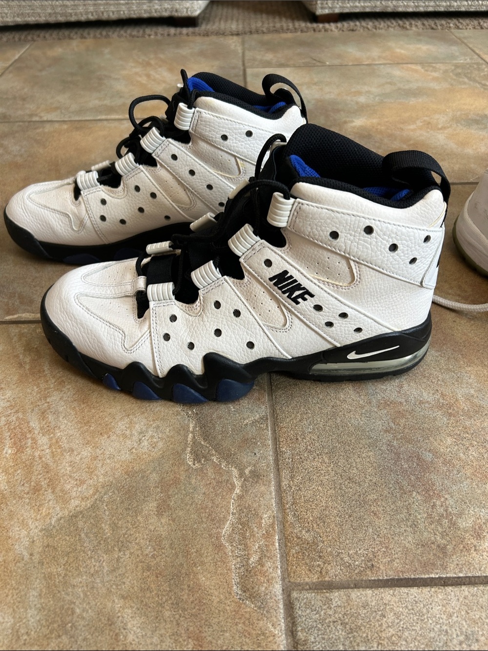 Nike White, Black and Blue High-Top Sneakers